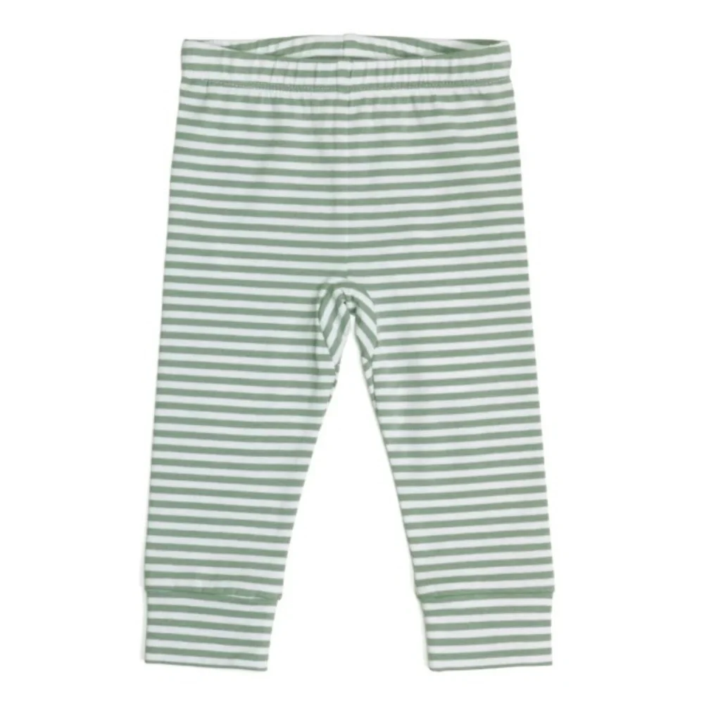 Green and Teal Striped Leggings
